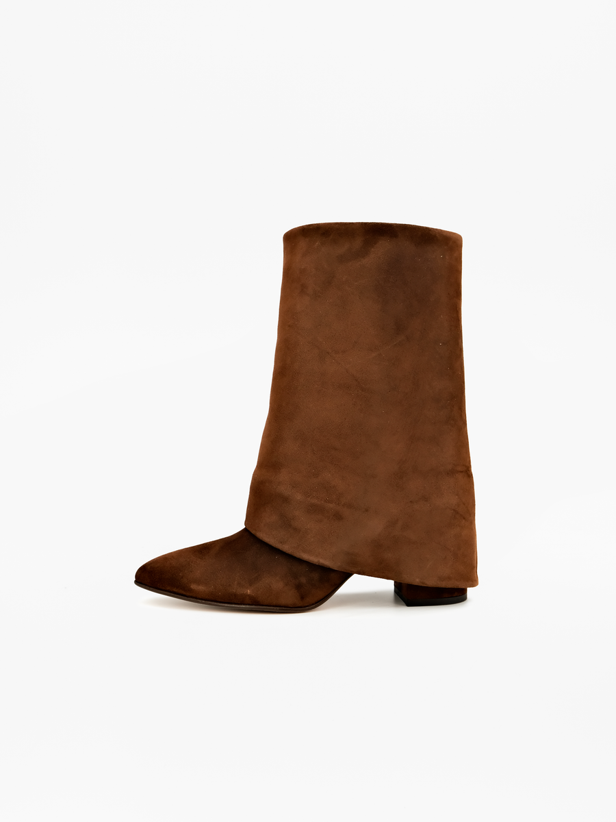 Cleo Liso Dark Brown Suede Mid-Calf Boot