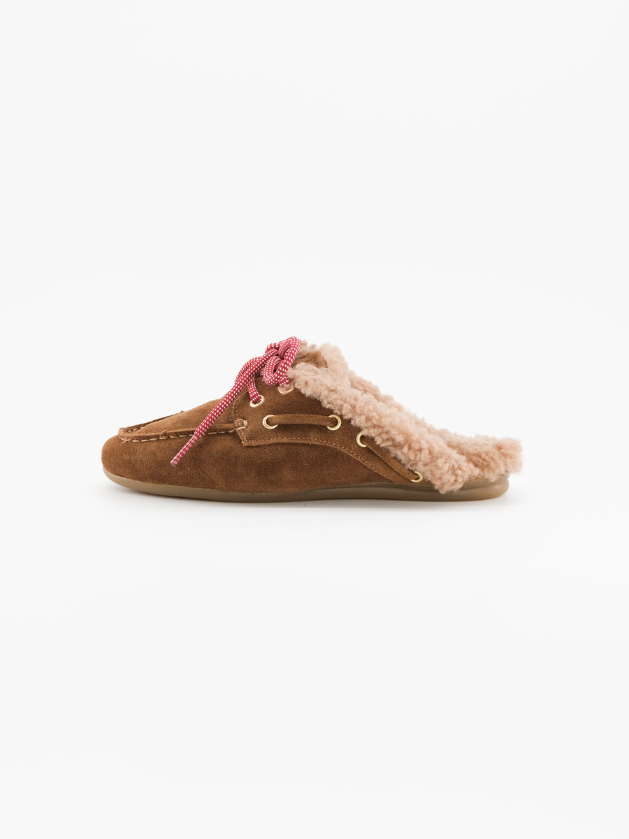 Blanche Chocolate Shearling Mule